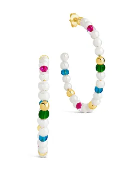 Polly Pearl & Bead Hoop Earrings