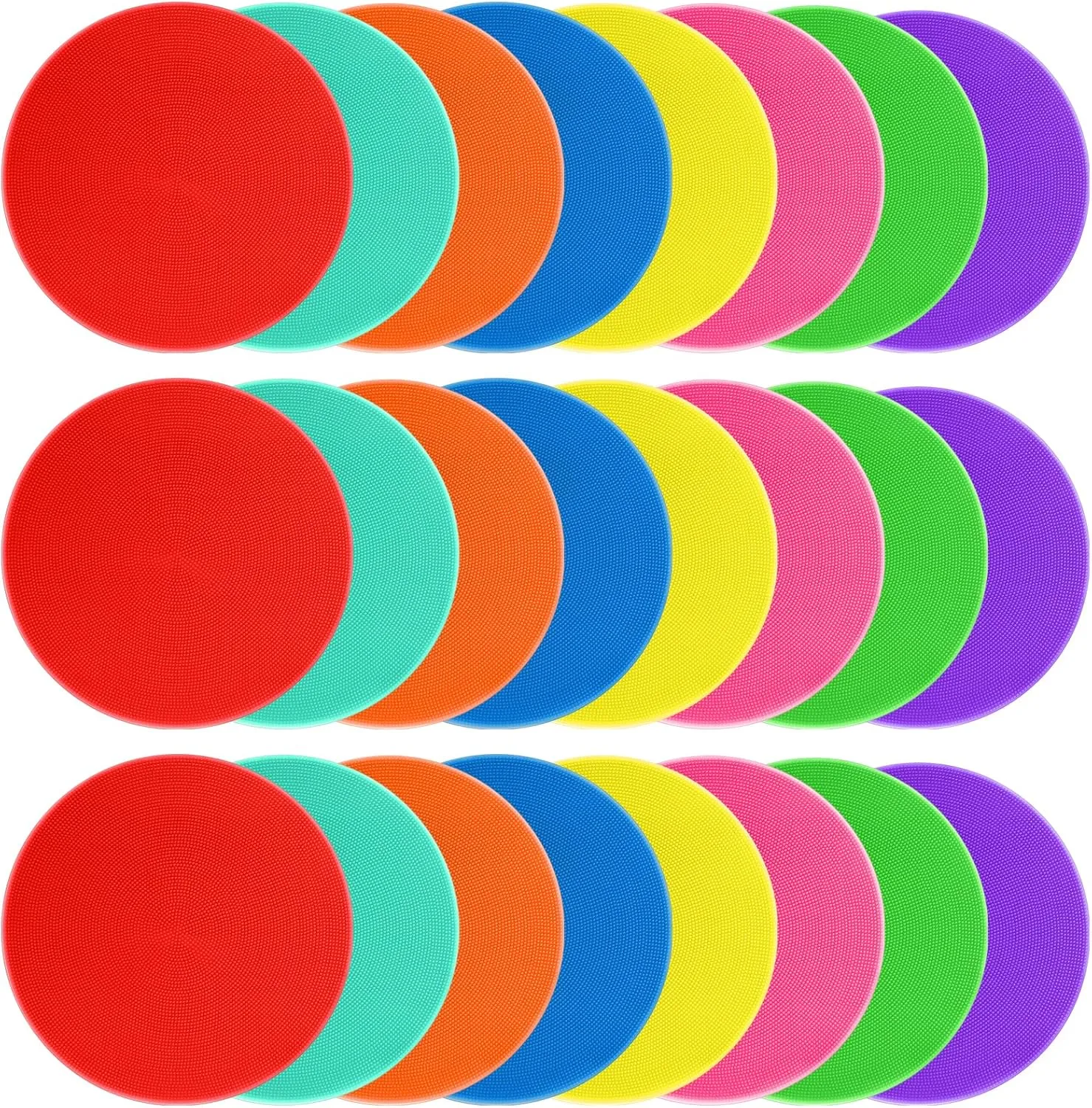 Poly Spot Markers Rubber Floor Dots 9 inch 8/16/24 Pcs Flat Cones Non-slip Agility Markers Poly Spots for Gym Soccer Basketball Sports Speed Agility Training, Classroom Activities, Exercise Drills
