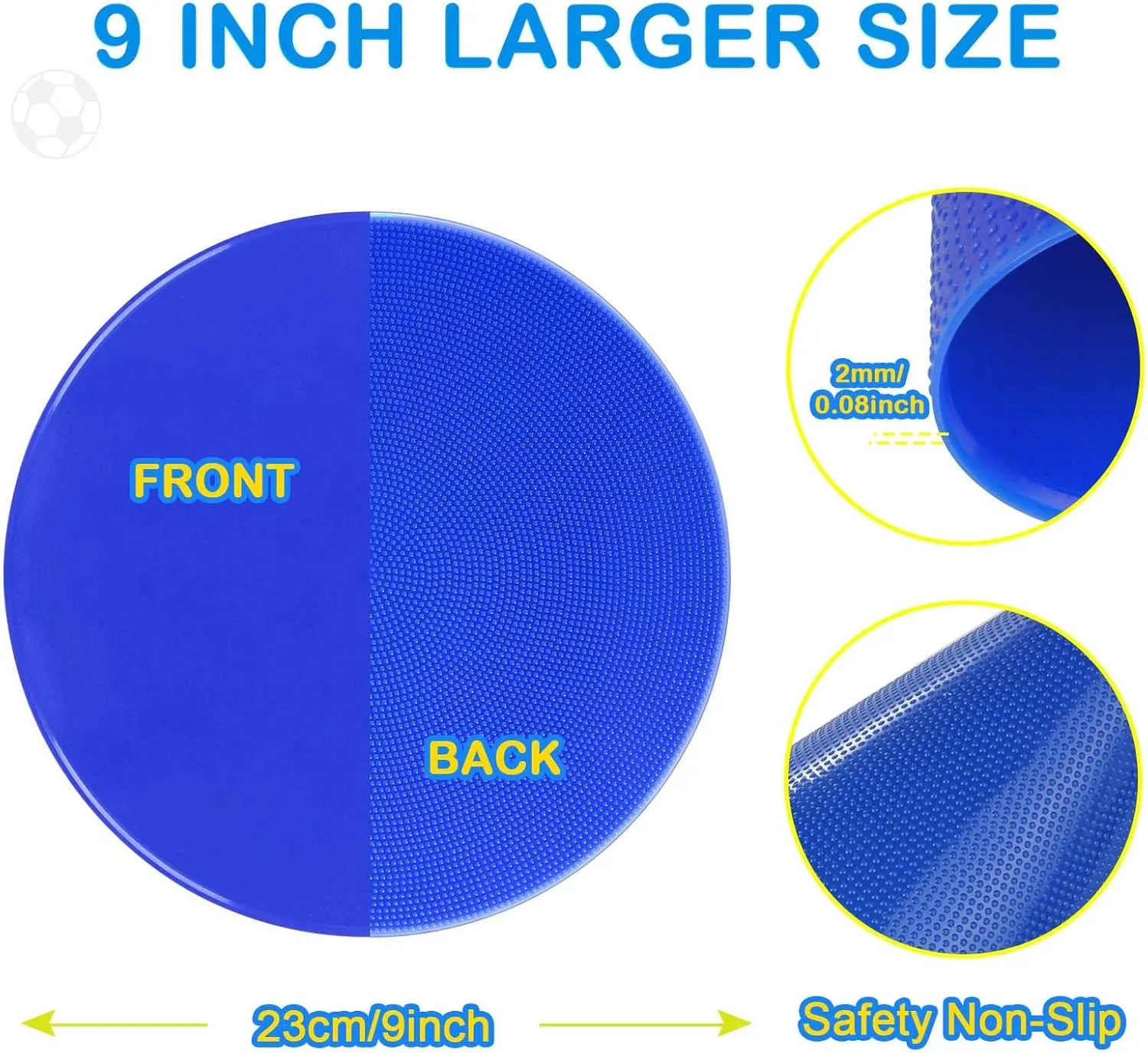 Poly Spot Markers Rubber Floor Dots 9 inch 8/16/24 Pcs Flat Cones Non-slip Agility Markers Poly Spots for Gym Soccer Basketball Sports Speed Agility Training, Classroom Activities, Exercise Drills