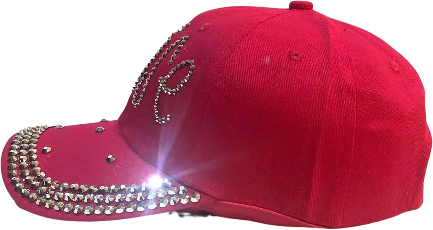 Popfizzy Rhinestone Baseball Cap for Women and Girls, Fun Bedazzled Hats, Cute Bling Denim and Diamond Hat, Sparkly Gifts