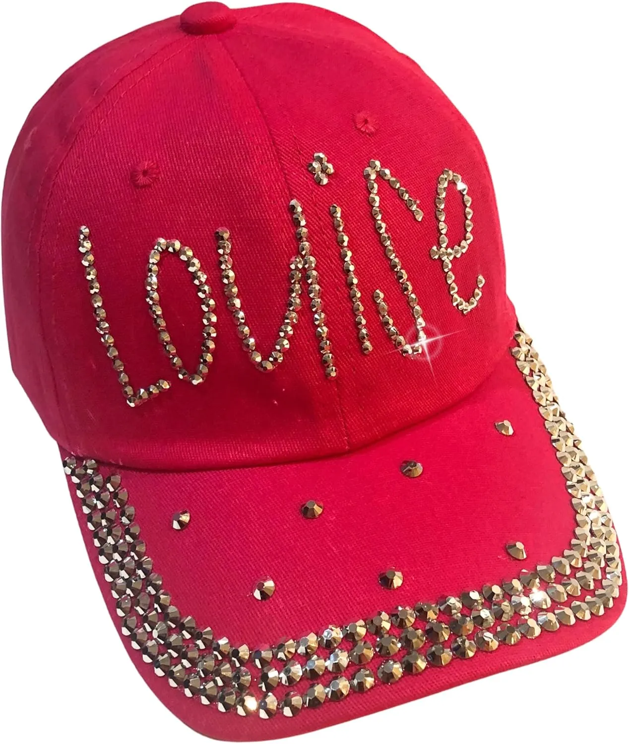 Popfizzy Rhinestone Baseball Cap for Women and Girls, Fun Bedazzled Hats, Cute Bling Denim and Diamond Hat, Sparkly Gifts