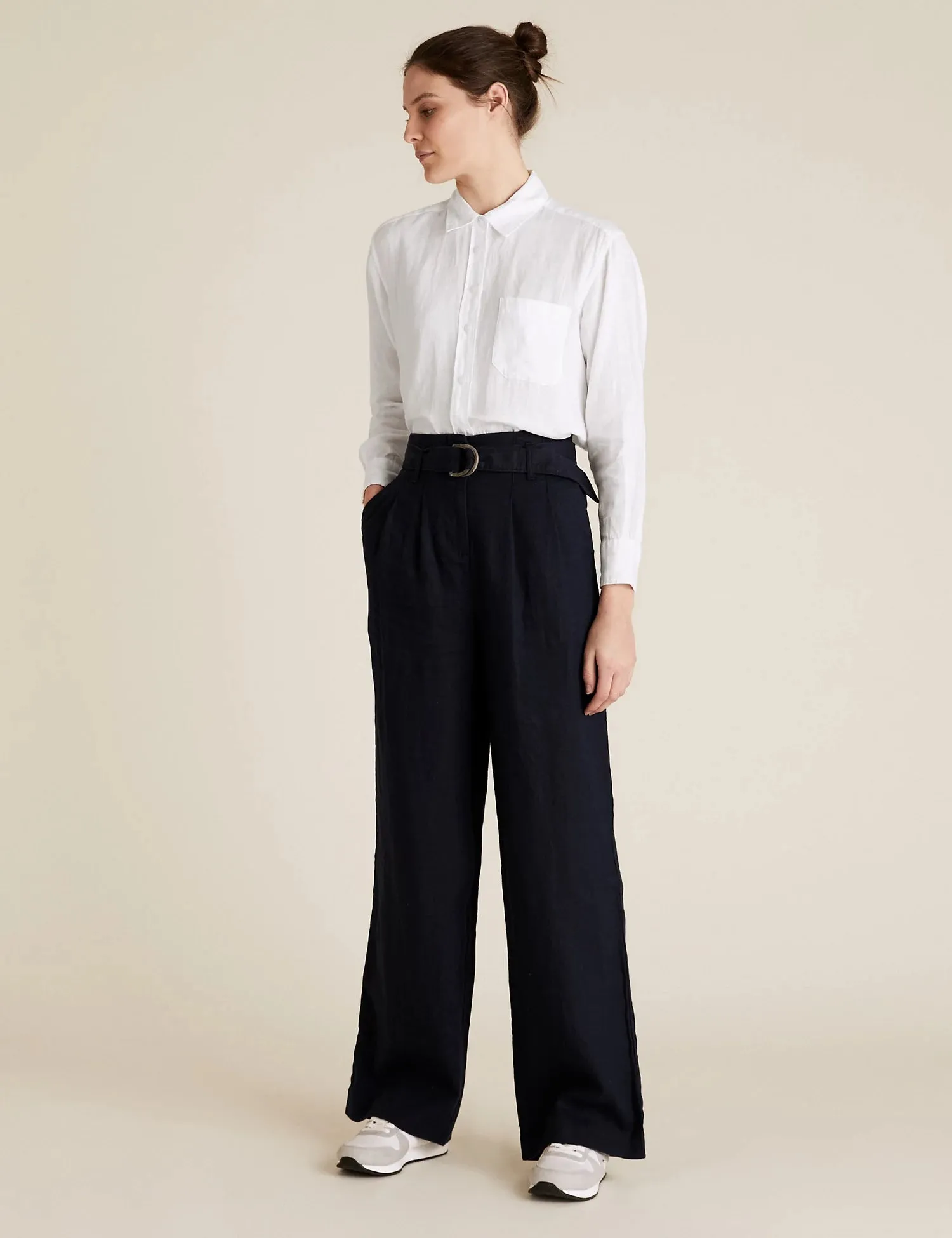 Pure Linen Oversized Long Sleeve Shirt