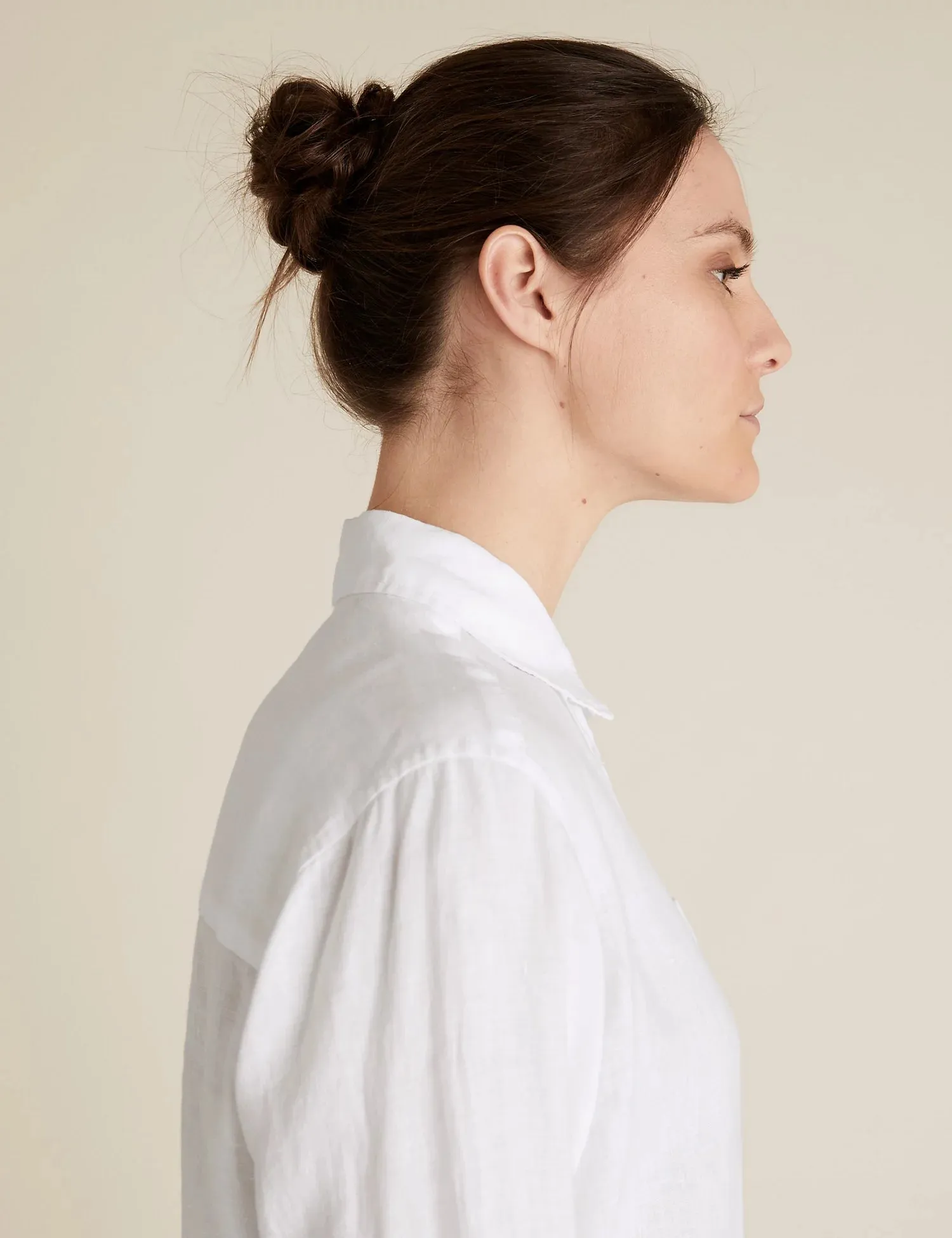Pure Linen Oversized Long Sleeve Shirt