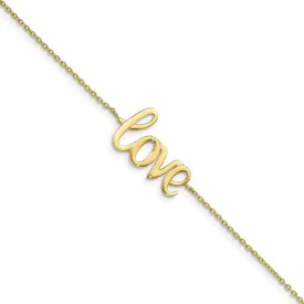 "Love" Script Font Bracelet (14K)