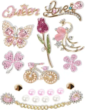 Shoe Charms for Women GirlsBling Designer Jewelry Shoe Decoration Diamond Shoe Chain Shiny Charms Decoration for Your Clog Sandals