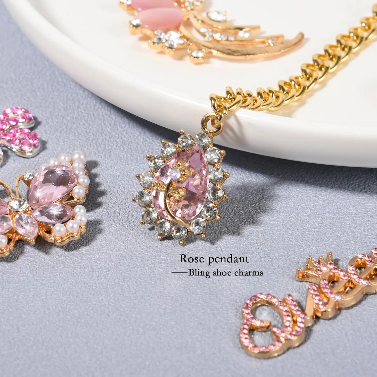 Shoe Charms for Women GirlsBling Designer Jewelry Shoe Decoration Diamond Shoe Chain Shiny Charms Decoration for Your Clog Sandals