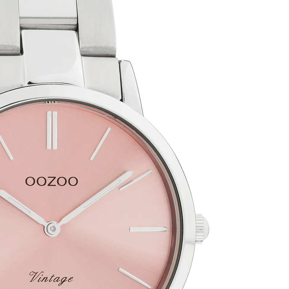 Silver coloured OOZOO watch with silver coloured stainless steel bracelet - C20040