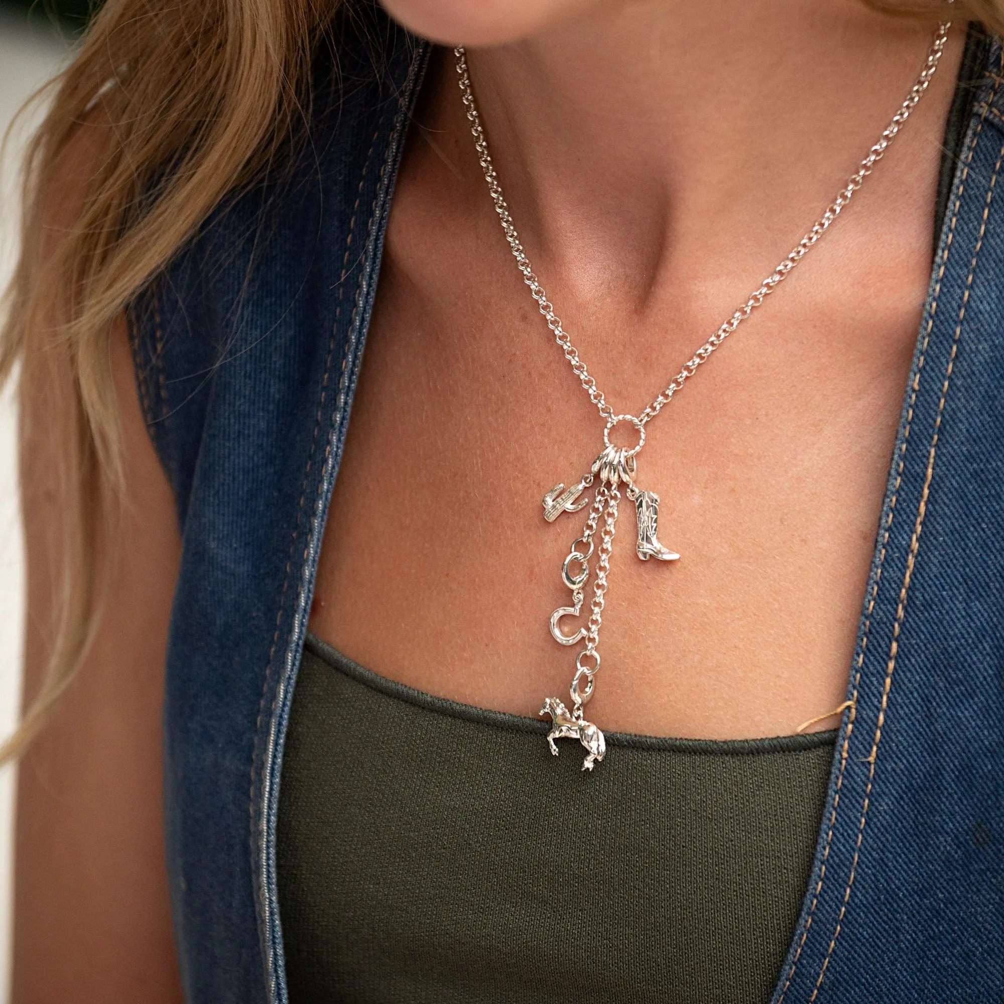 Silver Cowboy Boot Charm