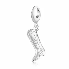 Silver Cowboy Boot Charm
