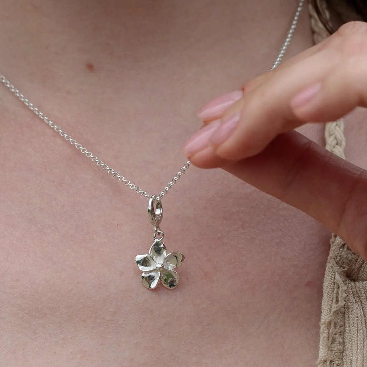 Silver Flower Charm