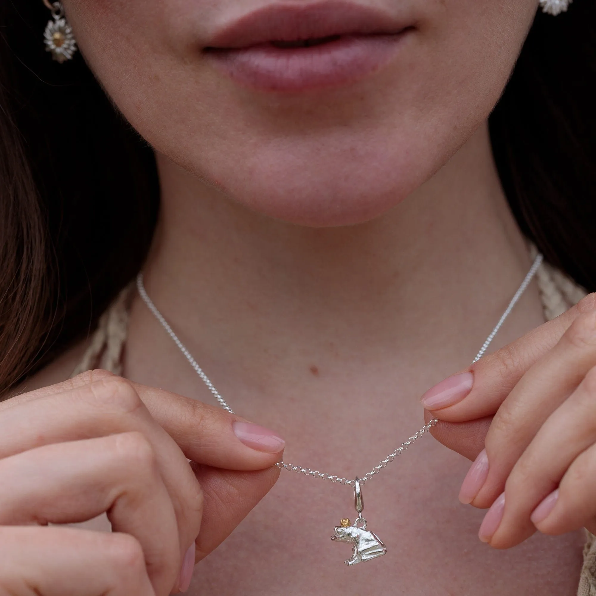 Silver Frog Charm