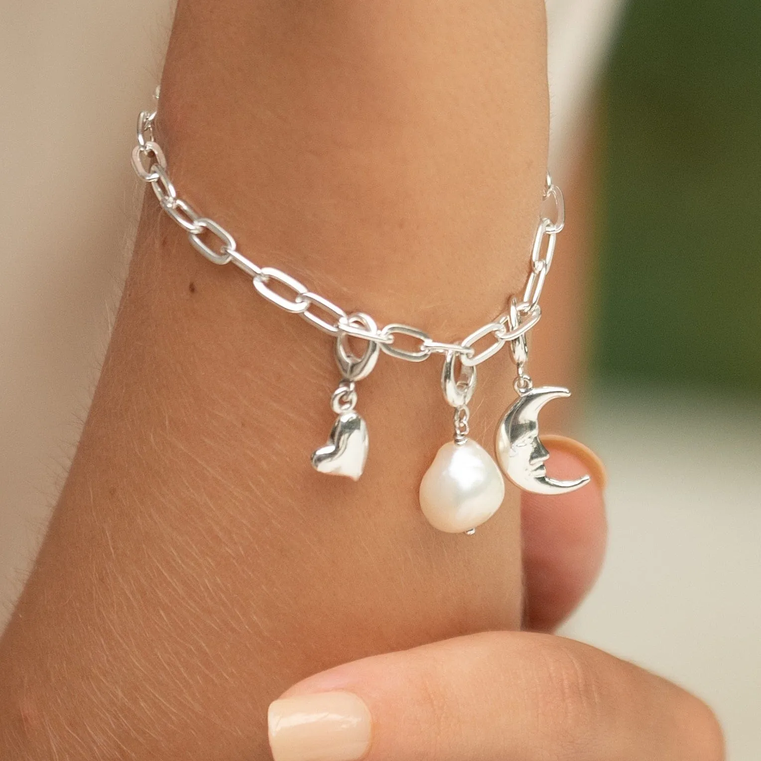 Silver Moon Charm