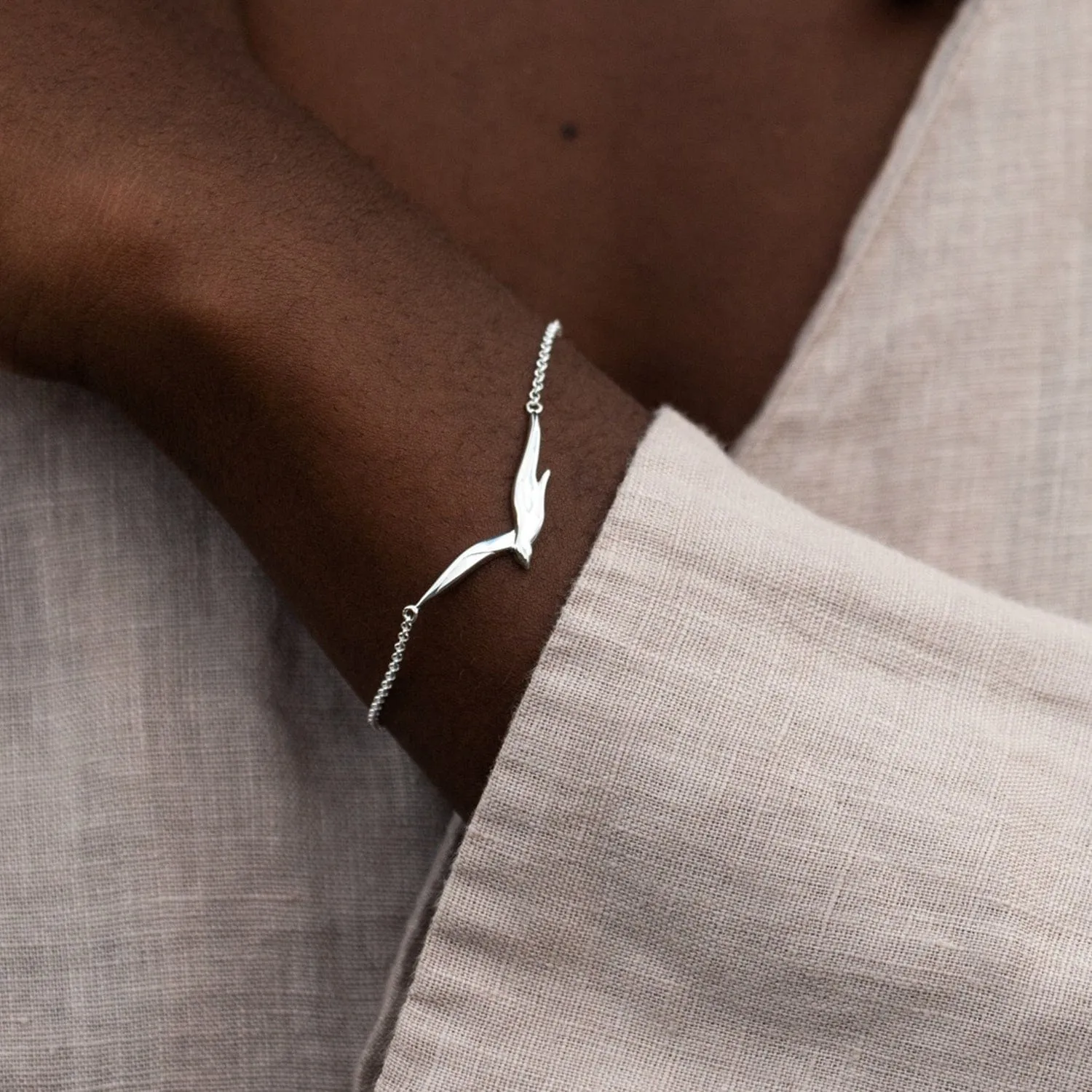 Silver Soaring Bird Bracelet