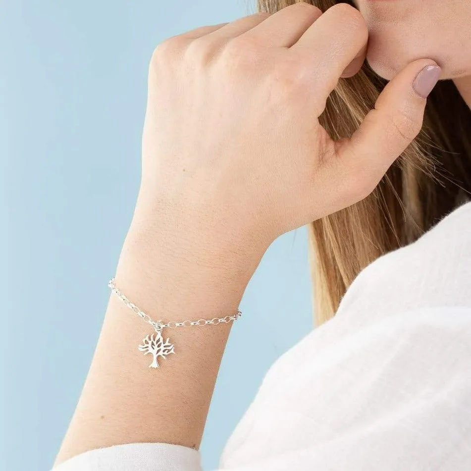 Silver Tree Charm Bracelet