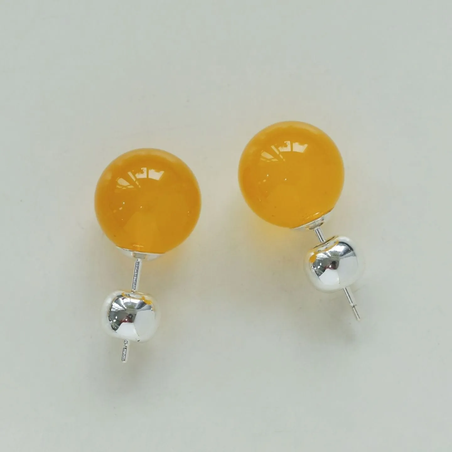 Simple Crystal Agate Tiger Eye Round Earrings