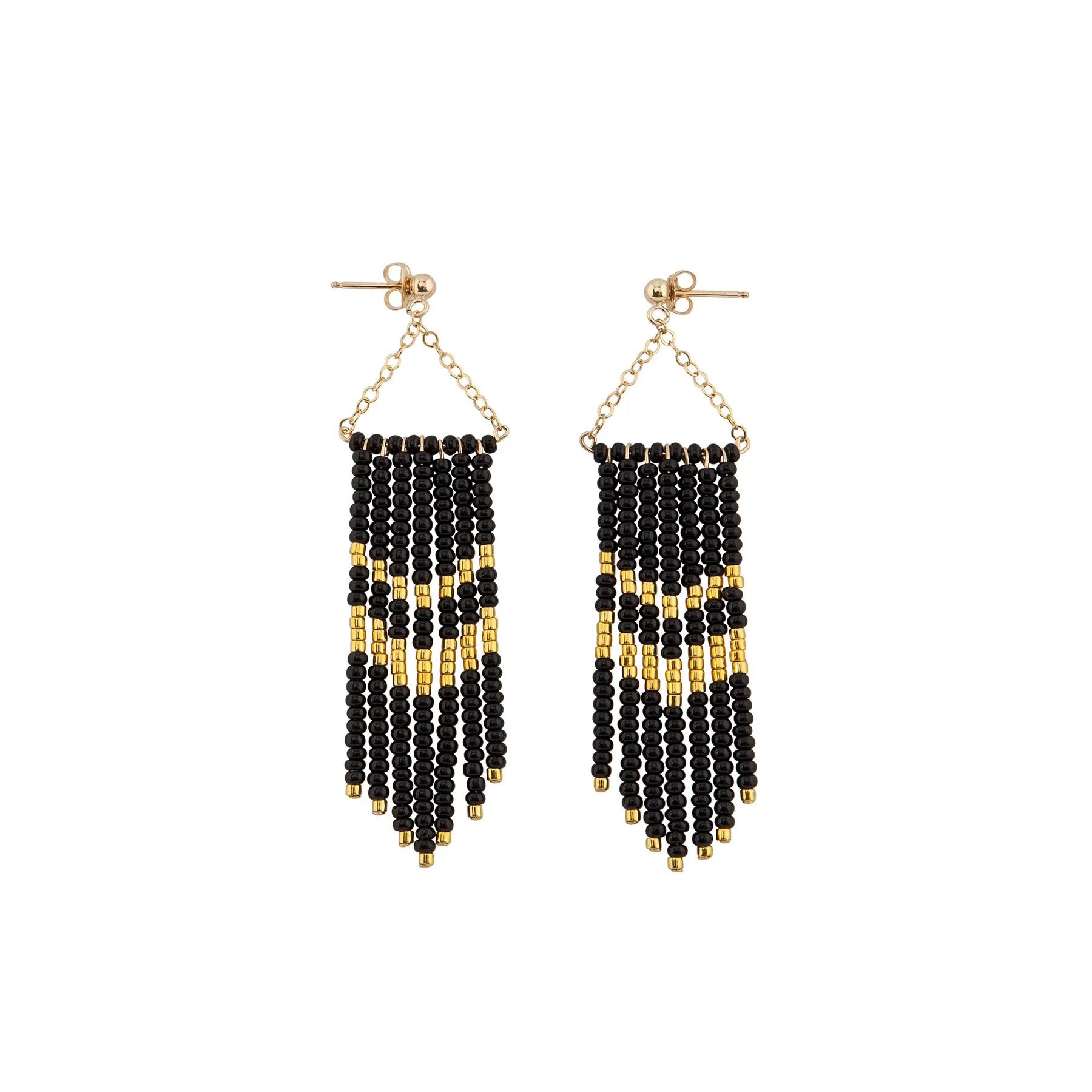 Small Porcupine Earrings - BLACK/GOLD