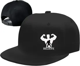 Snapback Hats for Men Flat Bill Brim Hats for Men Skeleton Skull Fitted Hat for Mens Black Baseball Hat Hip Hop 