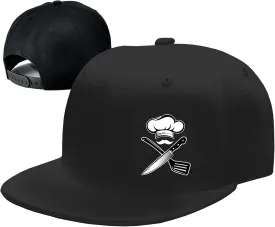 Snapback Hats for Men Flat Bill Brim Hats for Men Skeleton Skull Fitted Hat for Mens Black Baseball Hat Hip Hop 