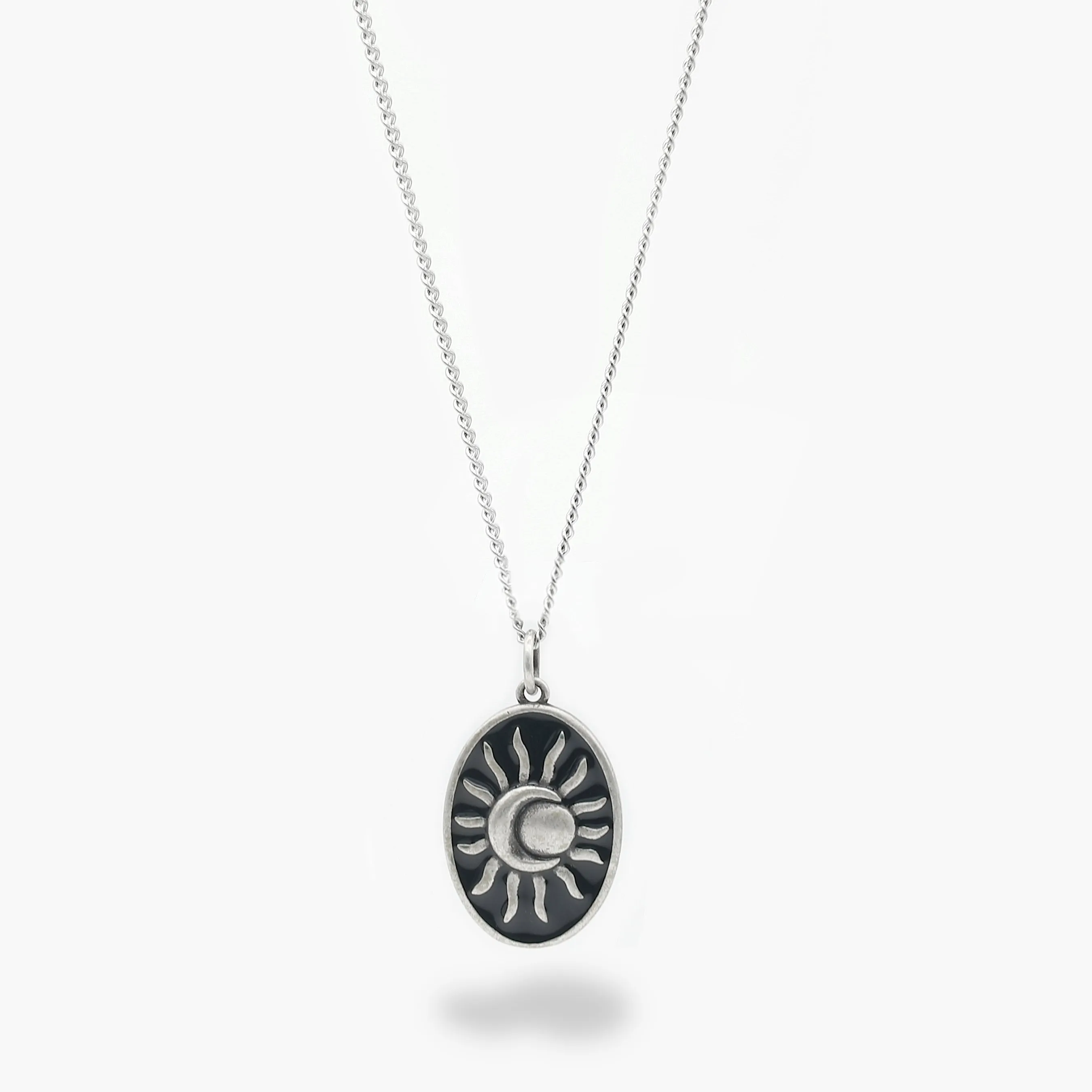 Solar Eclipse Sterling Silver Necklace (Night Blue)