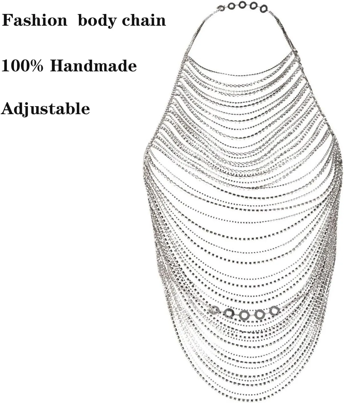 STONEFANS Rhinestone Body Chain Top For Women Men Sexy Bikini Bra Chain Body Jewelry Layered Underwear Party