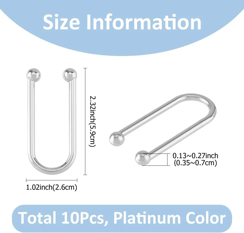 SUPERFINDINGS Alloy Bikini Clips U Shape Ring Buckle Metal Bra Connector Linker Bikini Buckle for Swimwear Front Clasp