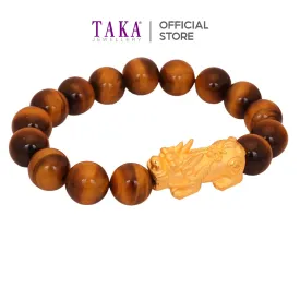 TAKA Jewellery 999 Pure Gold Pixiu with Beads Bracelet