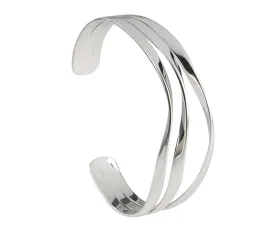 Three Row Twist Flat Torque Bangle