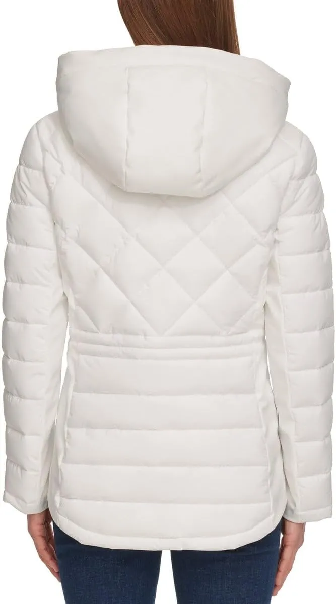 Tommy Hilfiger Women's Hooded Stretch Shell Quilted Jacket - Winter Coat for Women - Outwear with Pockets