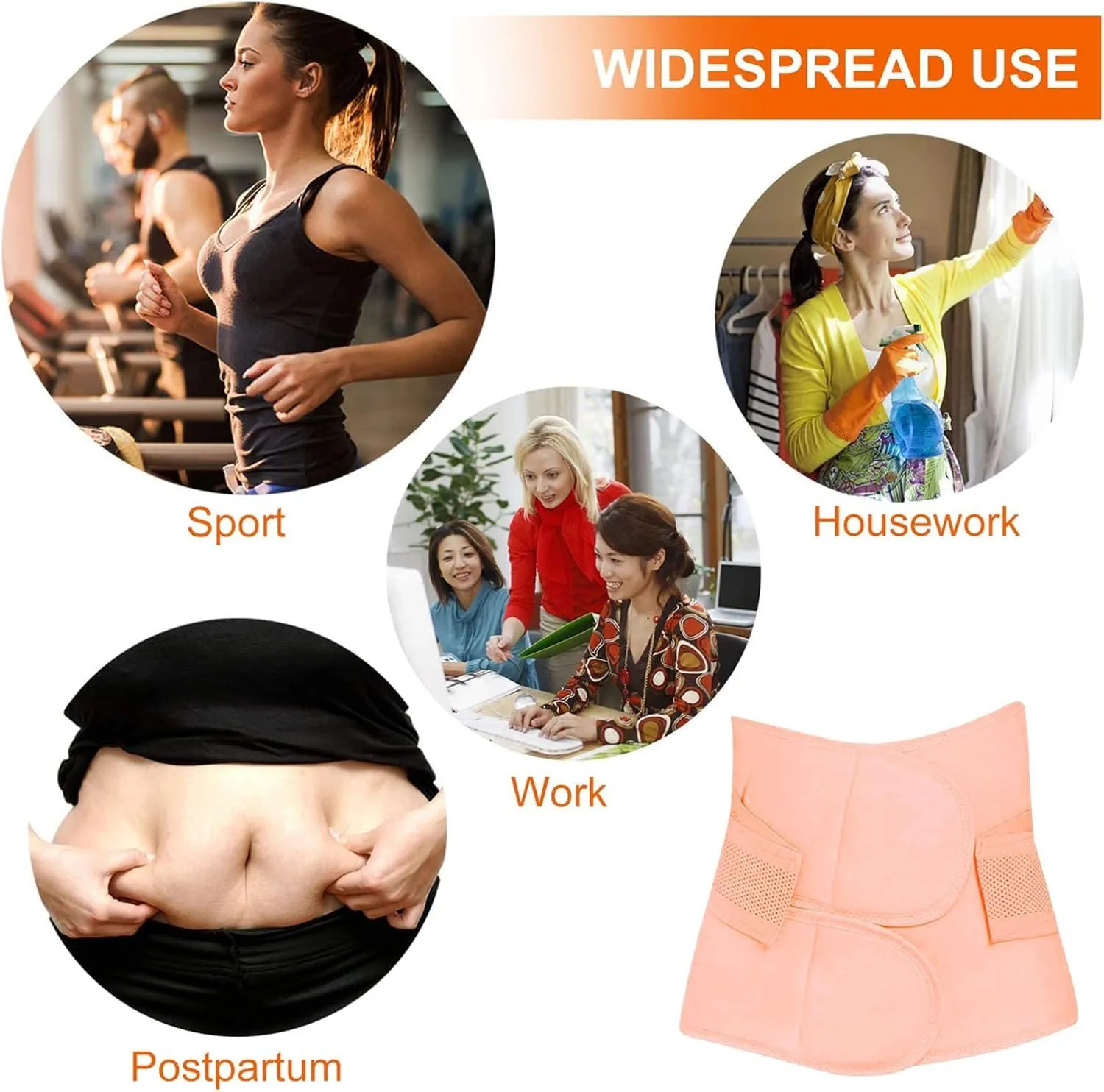 Trendyline Postpartum Essentials: Postpartum Belly Band - C Section Postpartum Belly Wrap - Recovery Belly Support Abdominal Binder Post Surgery Girdle Pink