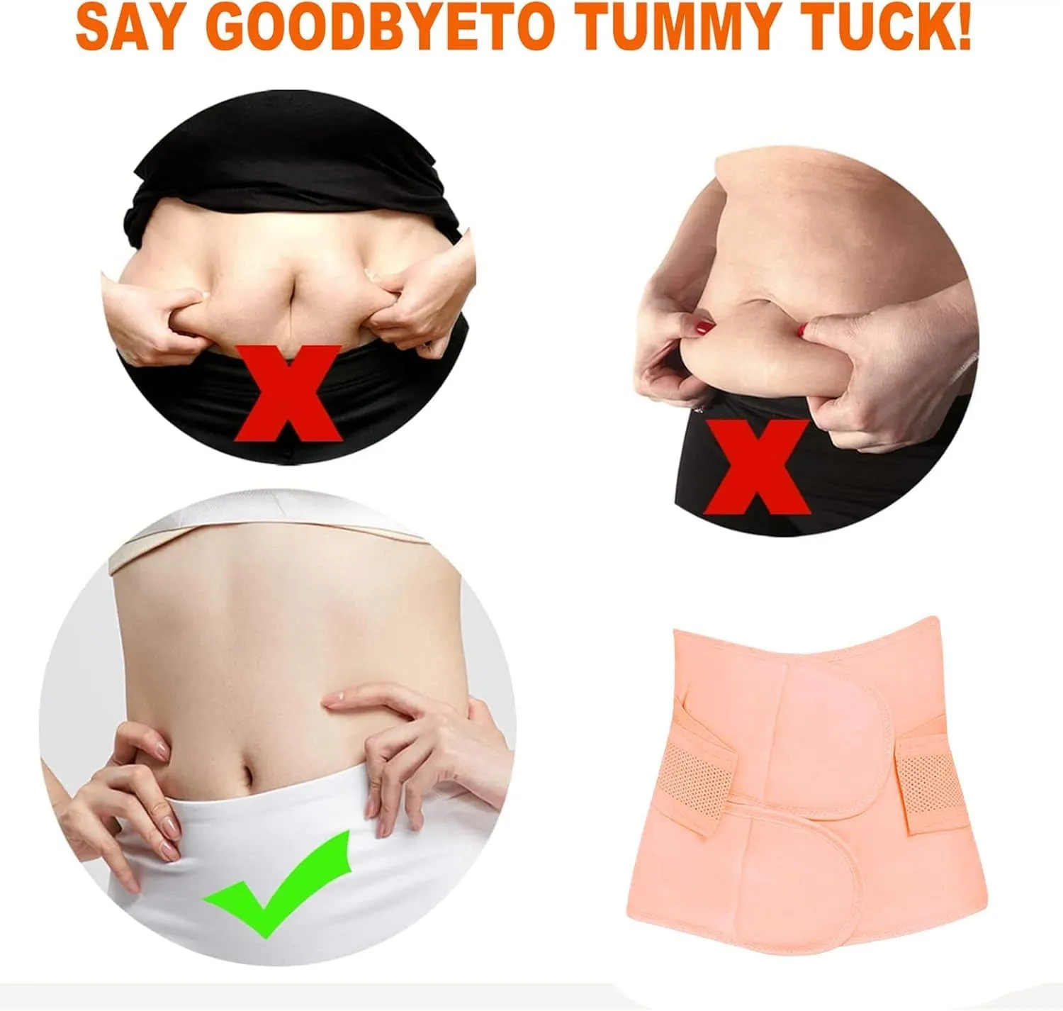 Trendyline Postpartum Essentials: Postpartum Belly Band - C Section Postpartum Belly Wrap - Recovery Belly Support Abdominal Binder Post Surgery Girdle Pink