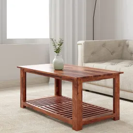 USHA SHRIRAM Wooden Sheesham Center Table | Center Table For Living Room | Tea, Coffee Table For Living Room, Home, Office, Bedroom | Sofa Table|Termite Resistant| Breakfast Table (55x100x45cm)- Brown
