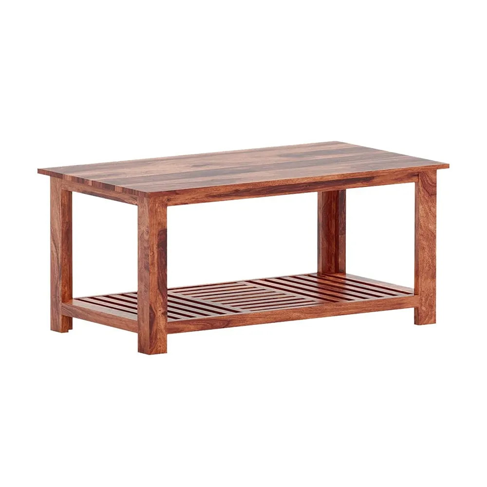 USHA SHRIRAM Wooden Sheesham Center Table | Center Table For Living Room | Tea, Coffee Table For Living Room, Home, Office, Bedroom | Sofa Table|Termite Resistant| Breakfast Table (55x100x45cm)- Brown
