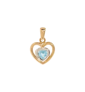 Vintage Glacier Heart Charm