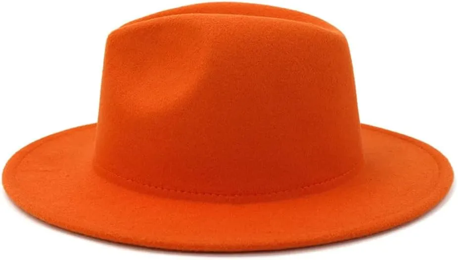 Women Men Fedoras Hats Parent Child Solid Color Big Brim Formal Dress Hat Classic Party Cap