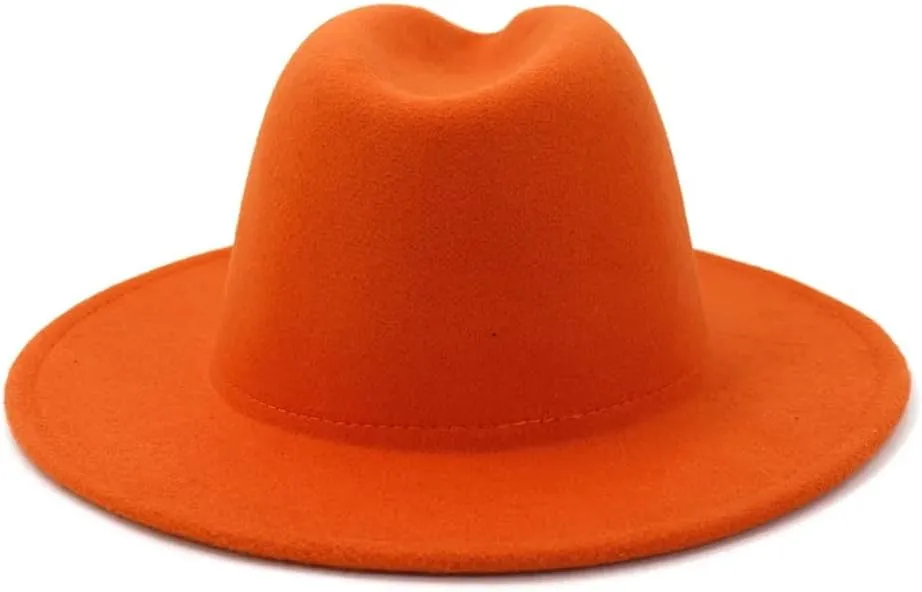 Women Men Fedoras Hats Parent Child Solid Color Big Brim Formal Dress Hat Classic Party Cap
