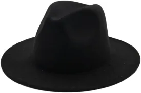 Women Men Fedoras Hats Parent Child Solid Color Big Brim Formal Dress Hat Classic Party Cap