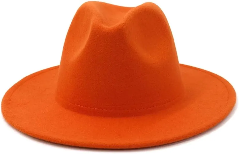 Women Men Fedoras Hats Parent Child Solid Color Big Brim Formal Dress Hat Classic Party Cap