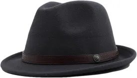 Woolen Women Fedora Hat Men Vintage Church Bowler Black White Wide Brim Classic Jazz Caps