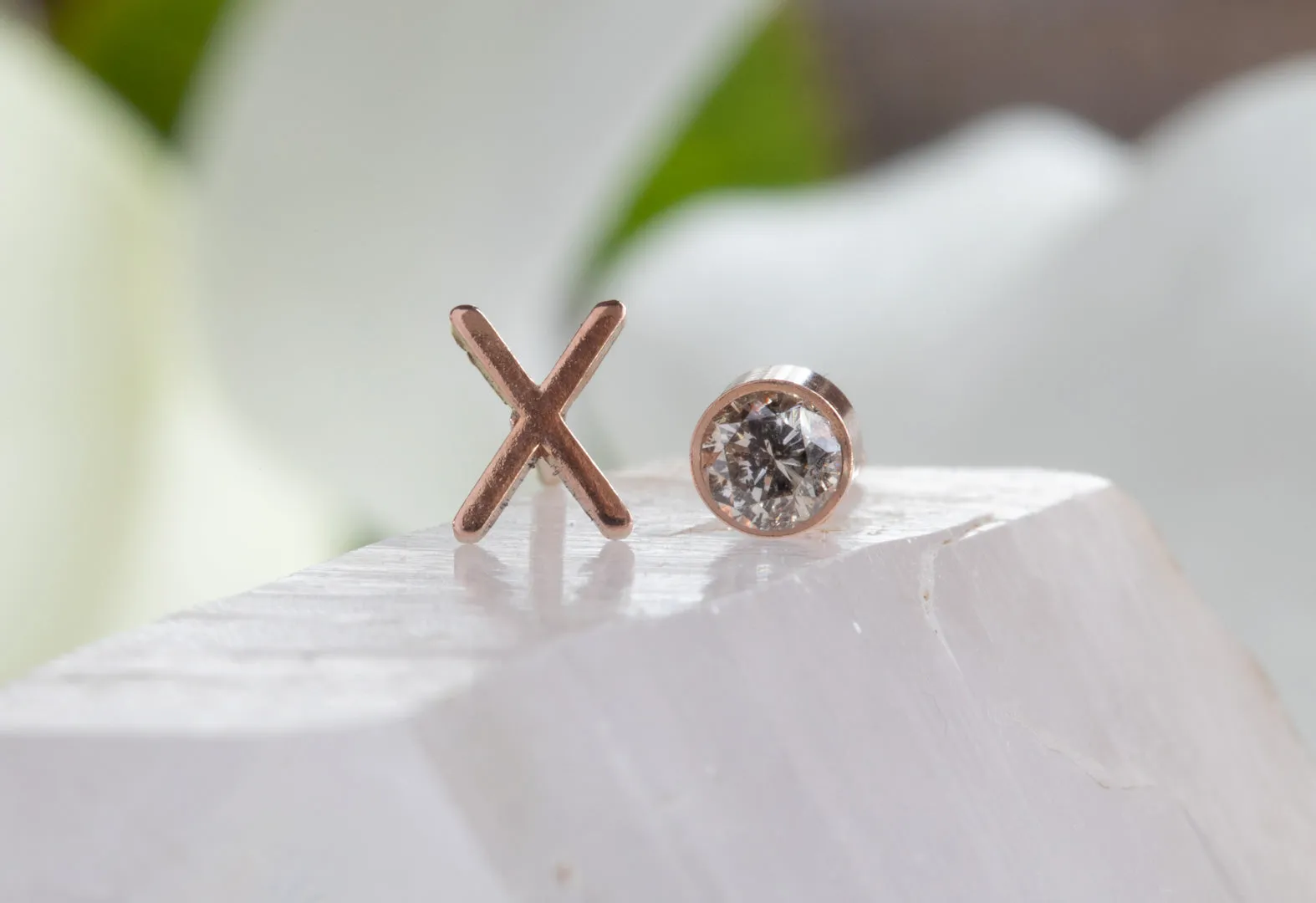 XO' Diamond Stud Earrings