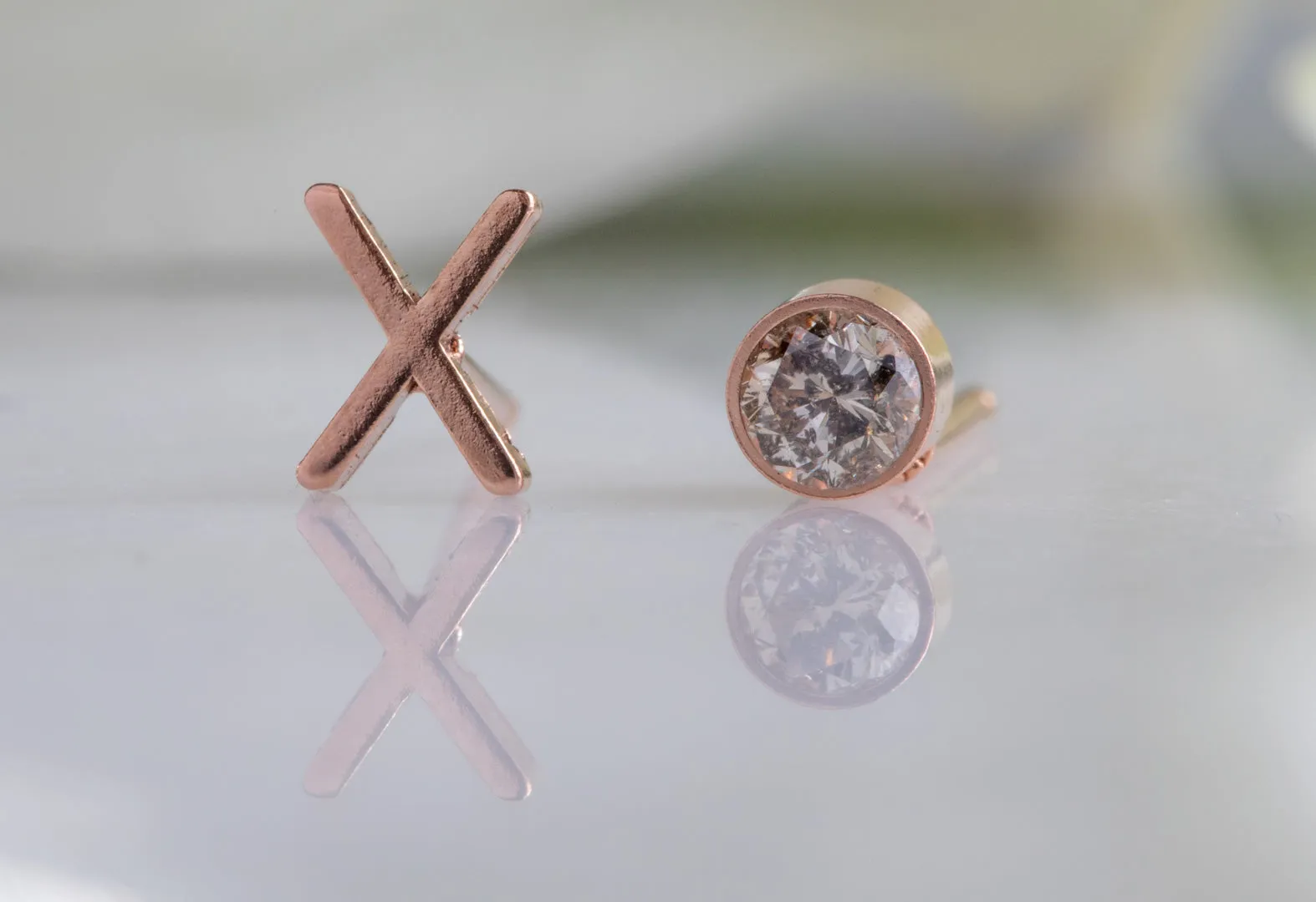 XO' Diamond Stud Earrings