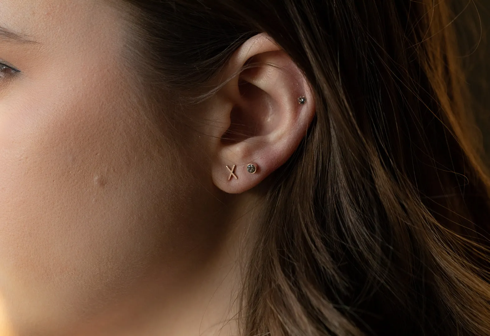 XO' Diamond Stud Earrings