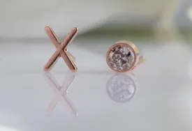 XO' Diamond Stud Earrings