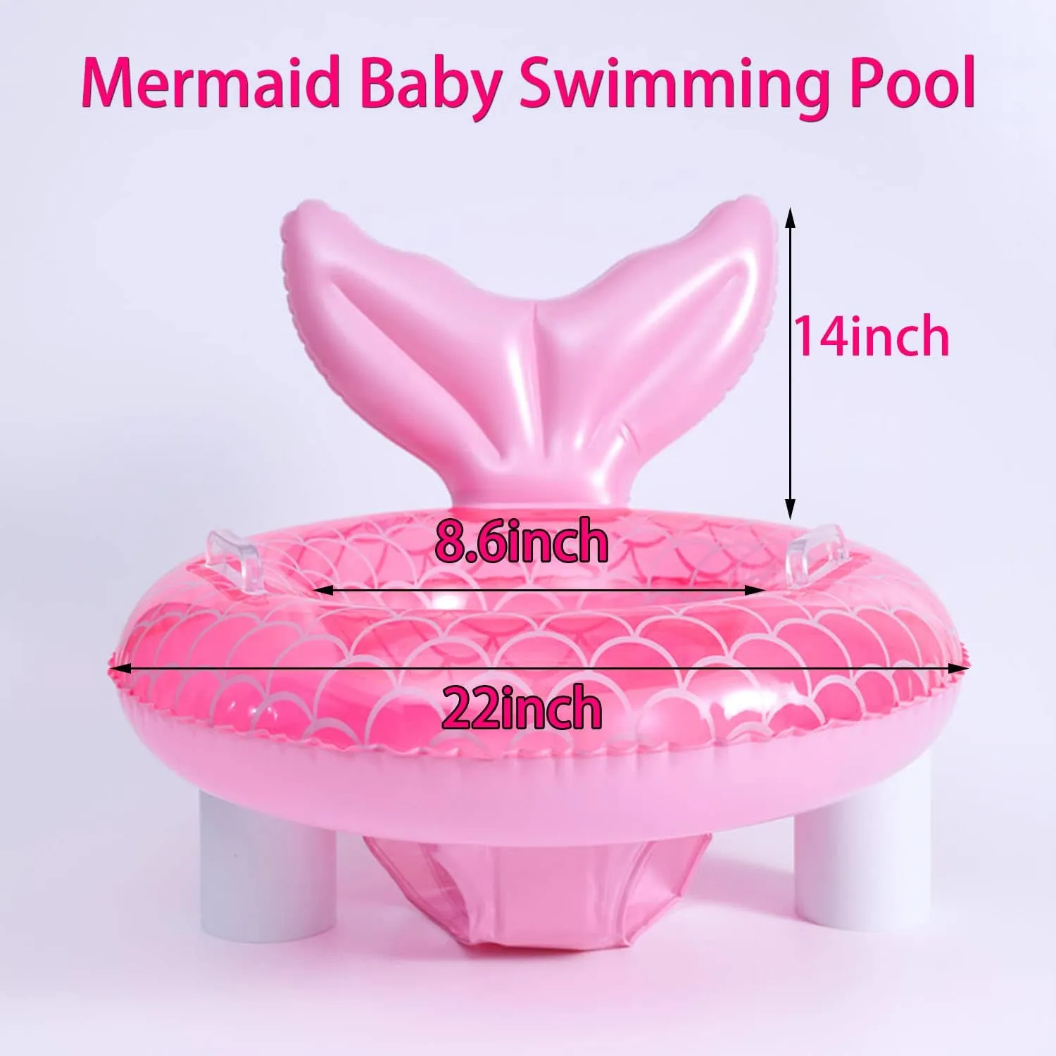 ZEYGLXC 2023 New Mermaid Baby Swimming Pool Floats 6-48 Months,Inflatable Pool Swim Ring with Seat and Handle for Babies Toddlers Infant Training Summer (1-Pink)