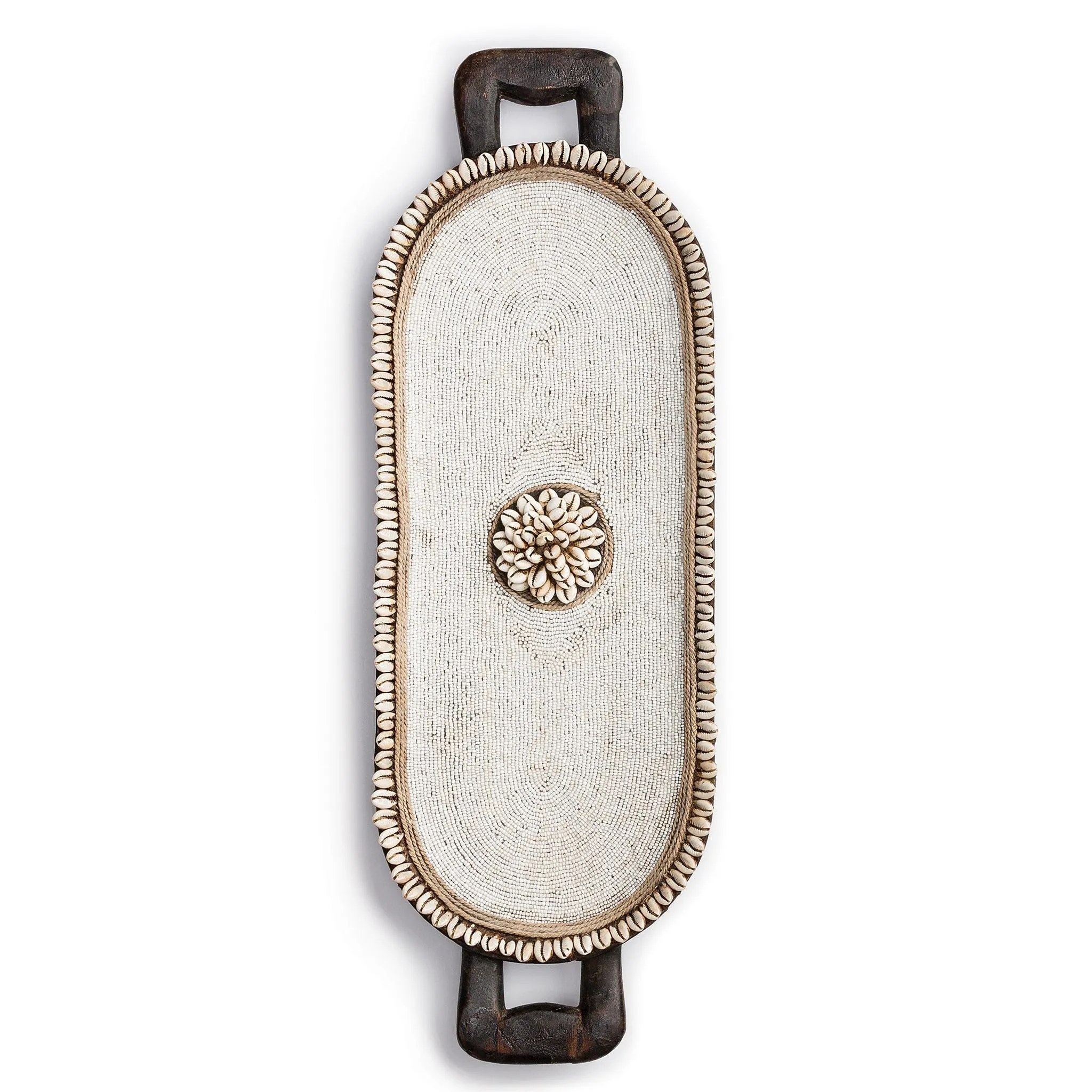 Zulu Oblong Bead Natural Wood Wall Art